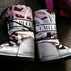 Emilio pucci moon boots scarf print rare winter